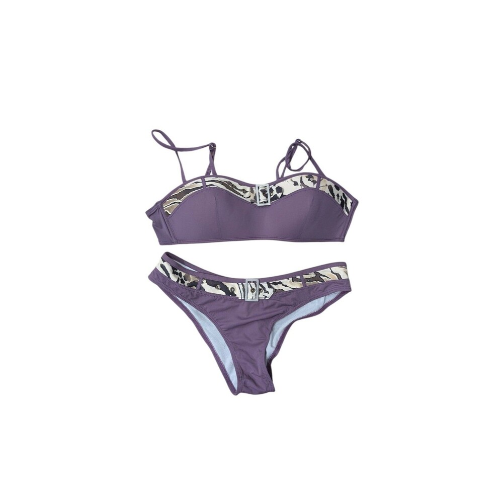 Beach Joy,  Bikini Top And Bottom, Size Medium Purple, NWOT, Swimsuit